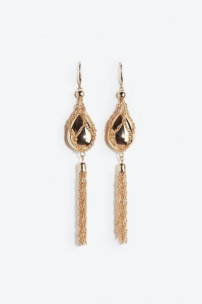 Tasseled Pendant Earrings