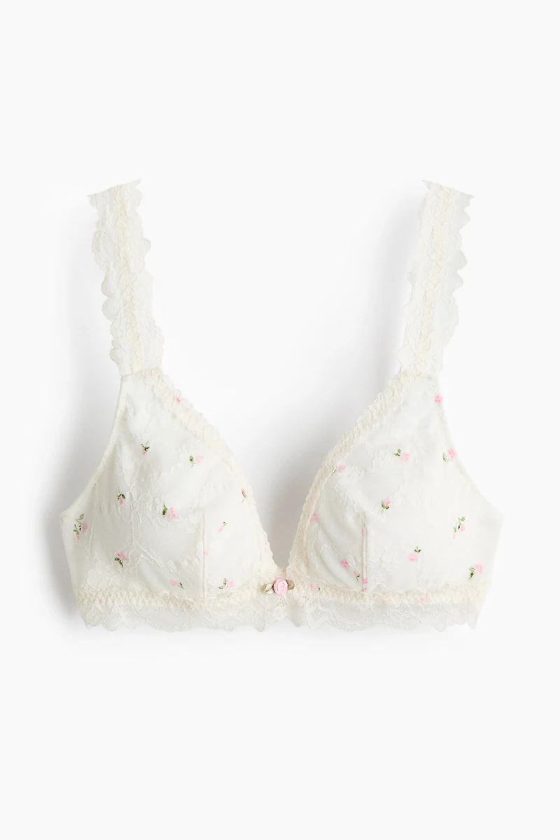 Soutien-gorge souple et coussiné en dentelle