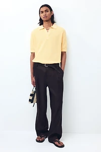 Regular-Fit Cable-Knit Polo Shirt