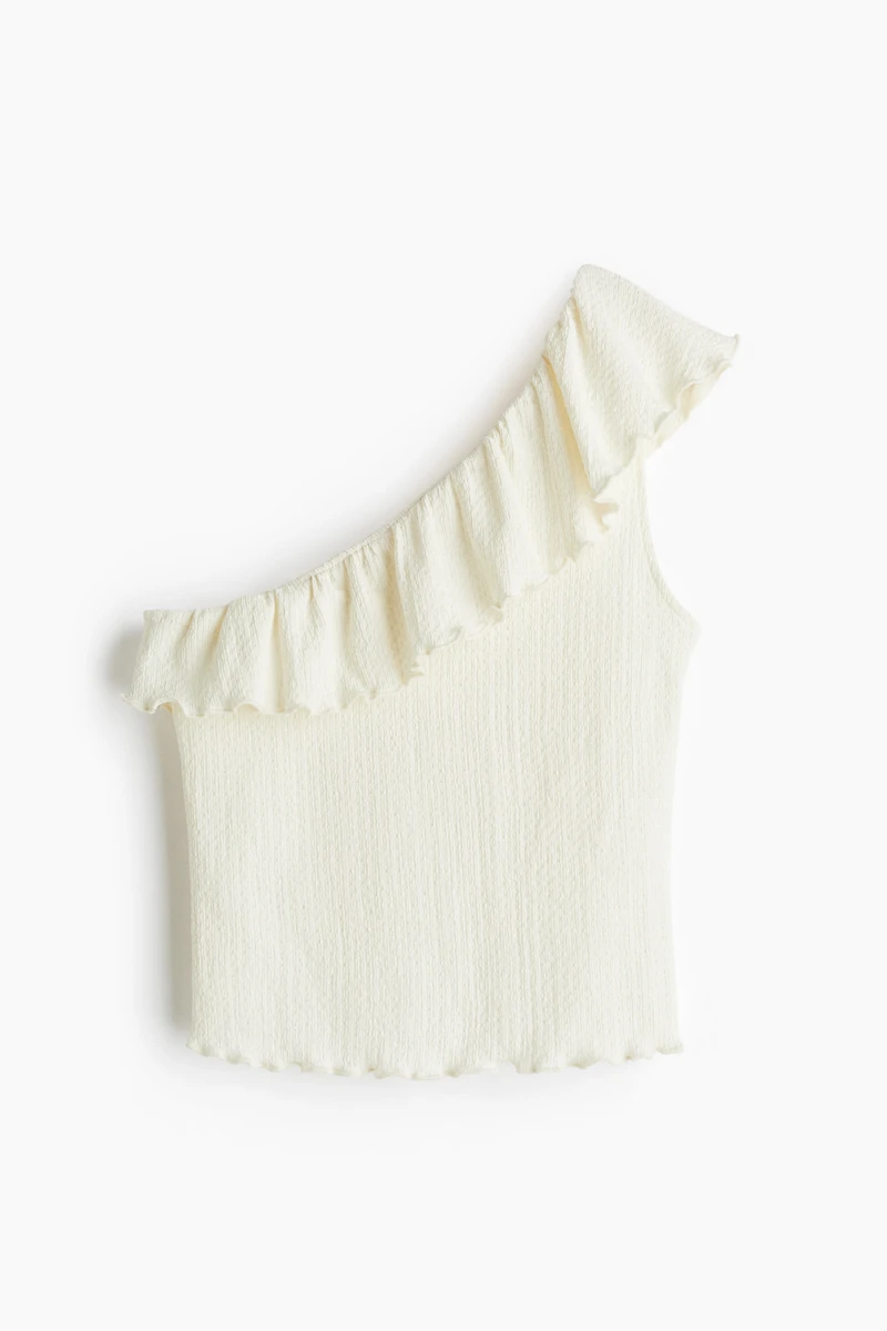 Flounced One-Shoulder Top