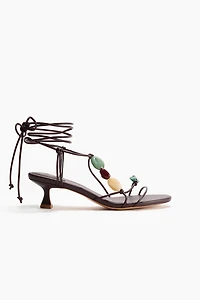 Kitten-Heeled Strappy Sandals