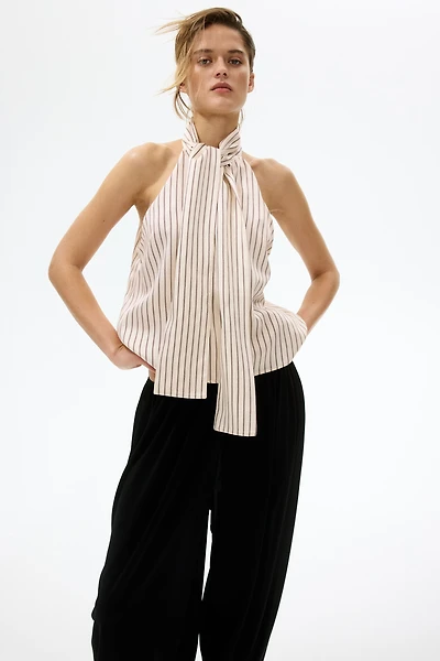 Top with Bow Collar