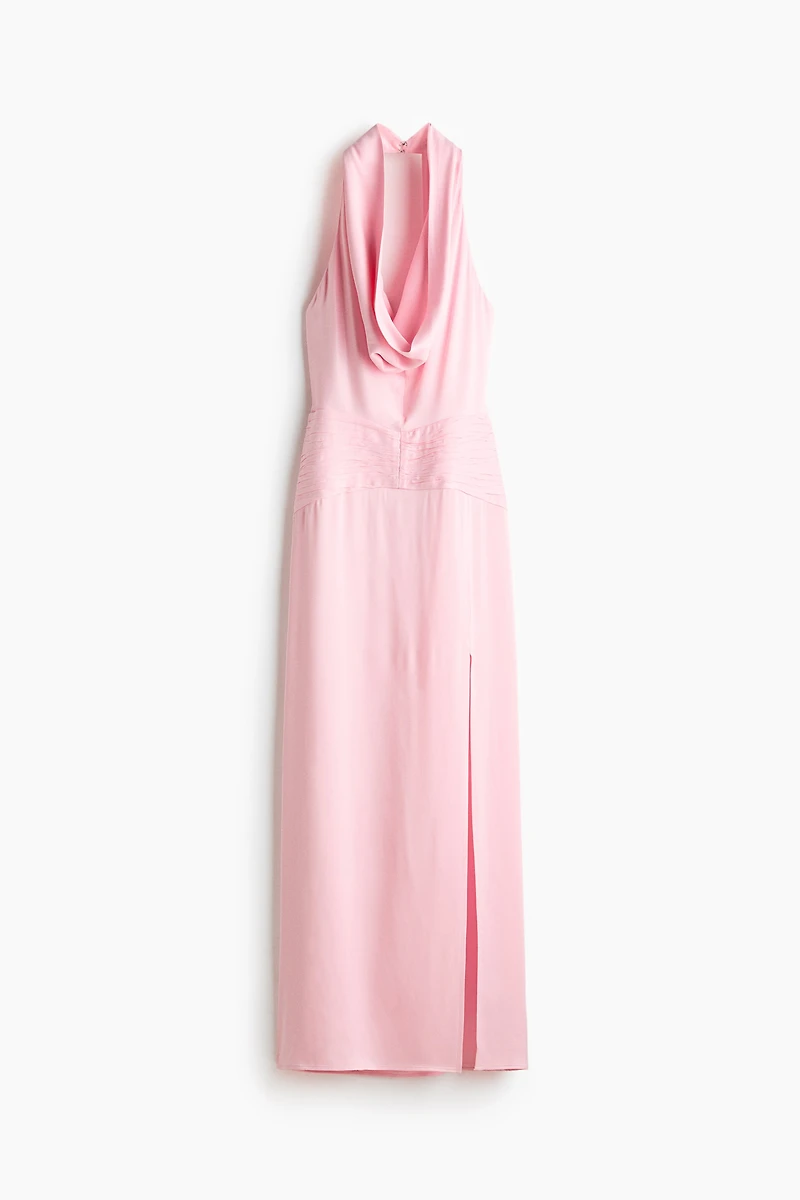 Cowl-Neck Satin Dress