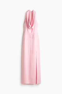 Cowl-Neck Satin Dress
