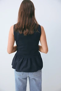 MAMA Fine-Knit Peplum Top