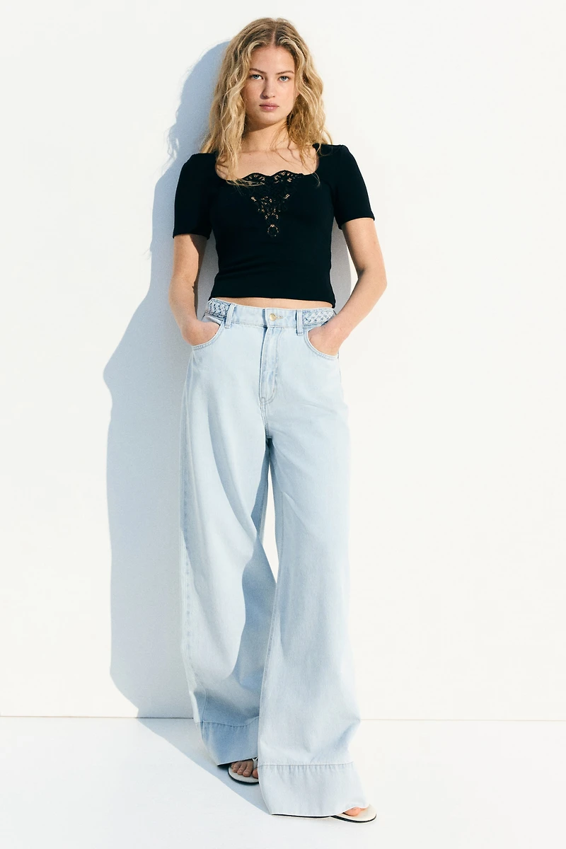 Top with Eyelet Embroidered Detail