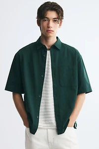 Relaxed-Fit Embroidered-Motif Cotton Shirt