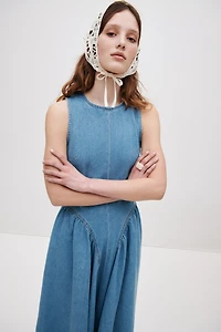 Open-Back Denim Dress