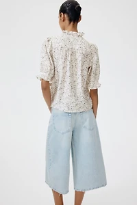 Ruffled Puff-Sleeved Blouse