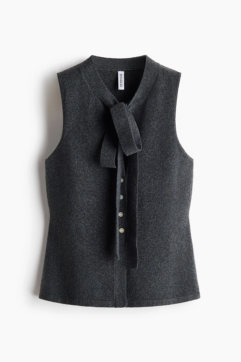 Knit Bow-Collar Top