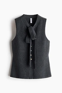 Knit Bow-Collar Top