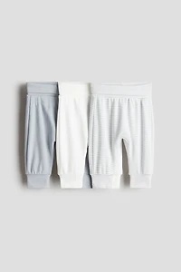 3-pack foldover-waist trousers