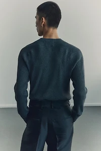 Regular-Fit Rib-Knit Cotton Sweater