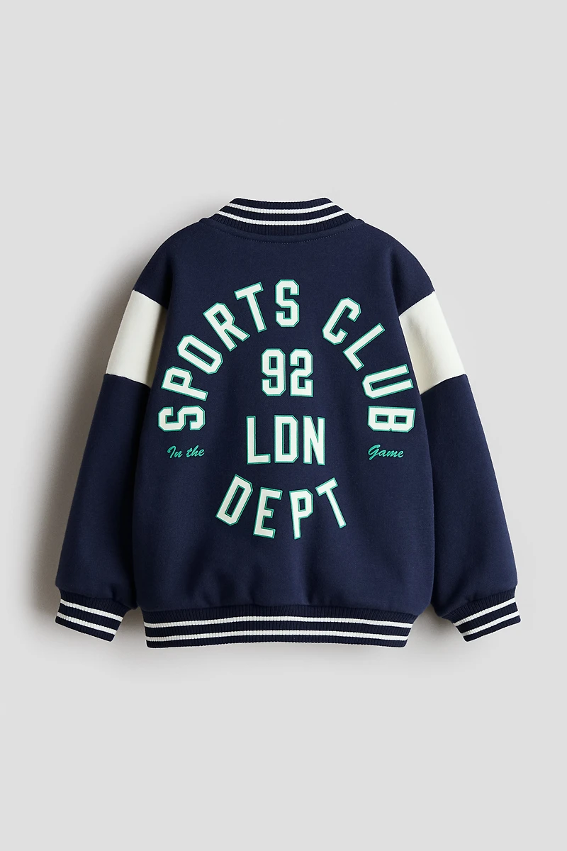 Motif-Detail Baseball Jacket