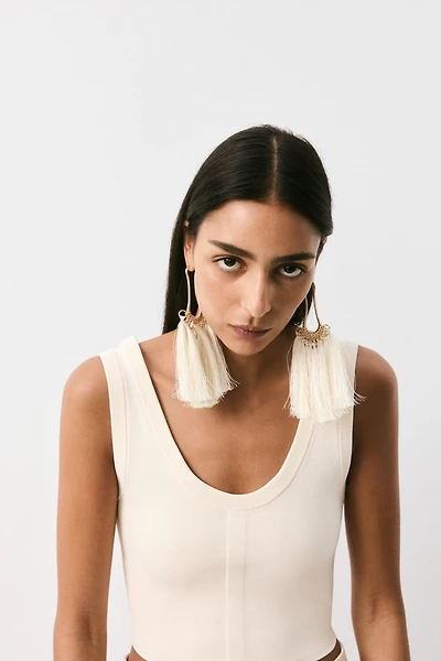 Camisole courte en tricot dense