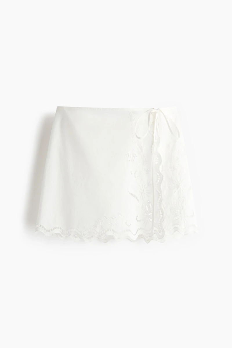 Tie-Detail Cotton Beach Skirt