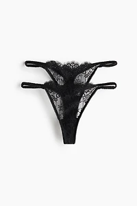 2-Pack Lace Thong Briefs