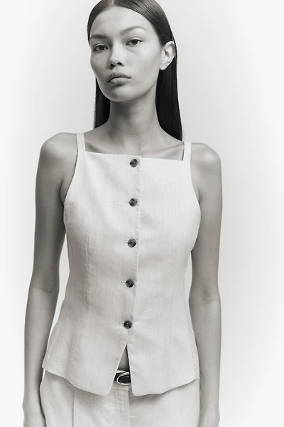 Linen-Blend Vest