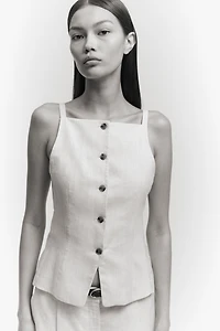 Linen-Blend Vest