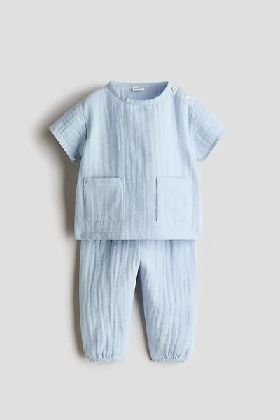 Ensemble 2 pièces en mousseline de coton