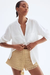 Linen-blend shirt