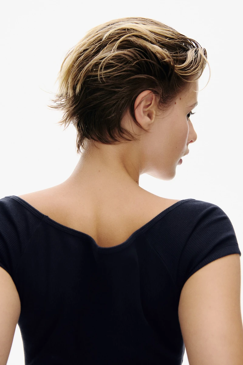 Ribbed Off-the-Shoulder Top