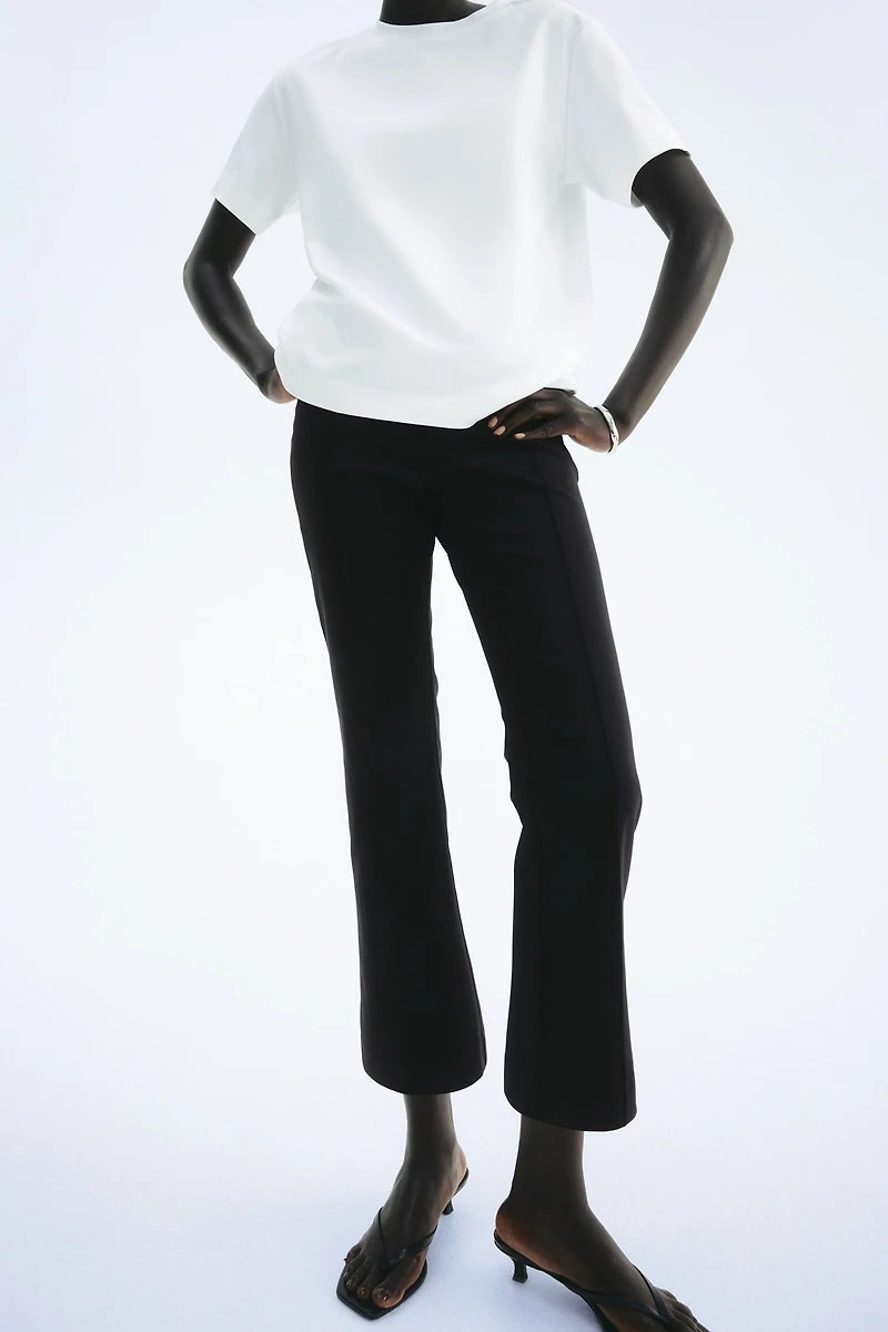 Flared Crease-Front Pants