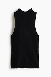 Rib-knit turtleneck top