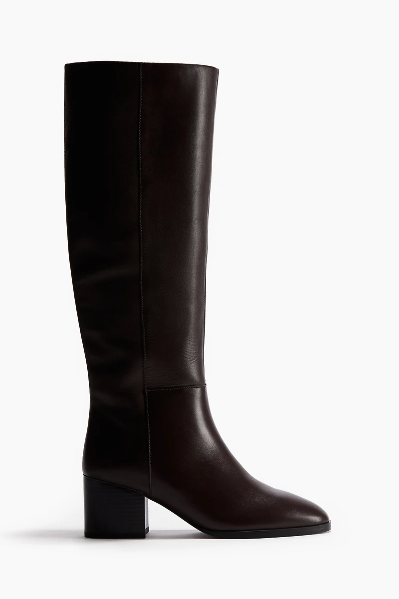 Bottes en cuir au genou