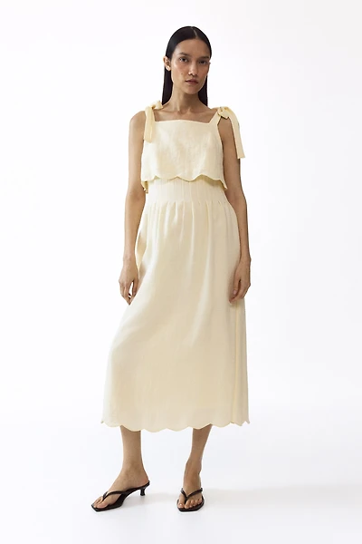 MAMA Nursing Dress with Tie-Top Shoulder Straps
