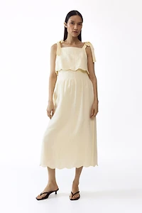 MAMA Nursing Dress with Tie-Top Shoulder Straps