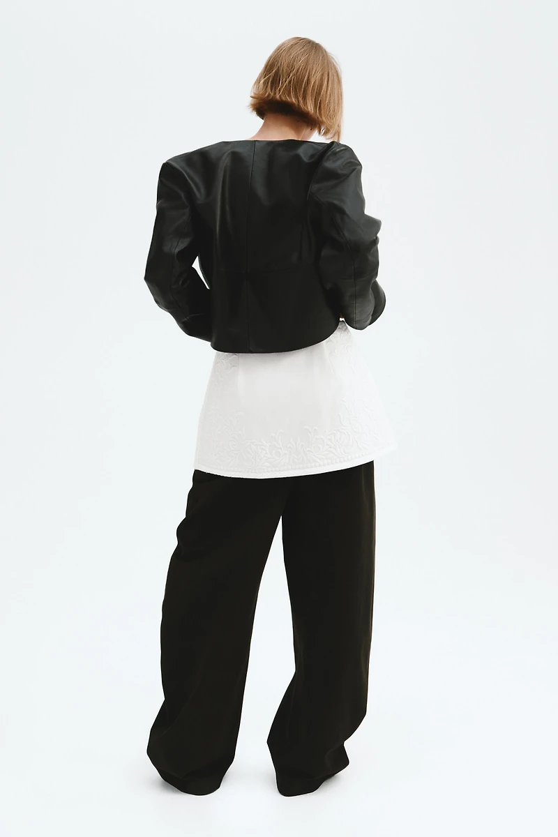 Linen-Blend Mini Skirt