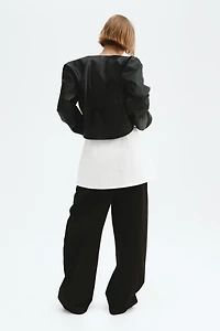 Linen-Blend Mini Skirt