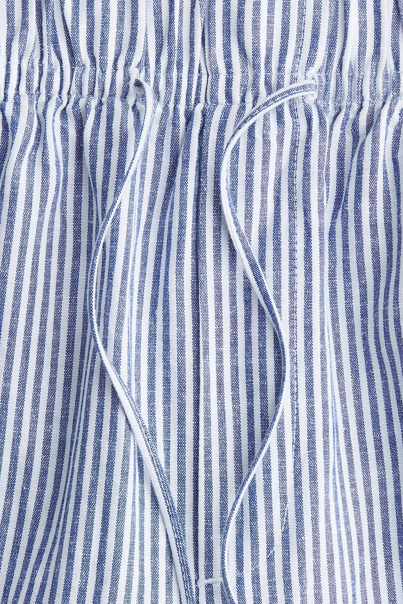 Linen-Blend Drawstring Pants