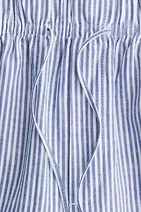 Linen-Blend Drawstring Pants