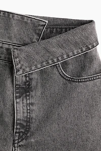 Wide-Leg Paper-Bag Jeans
