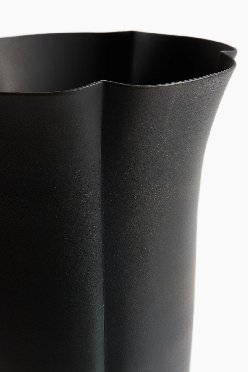 Large Fluted Metal Vase