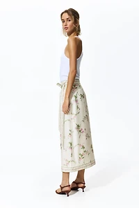 Jupe portefeuille en lyocell mélangé