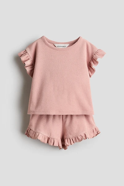 Ensemble volanté 2 pièces en tissu éponge