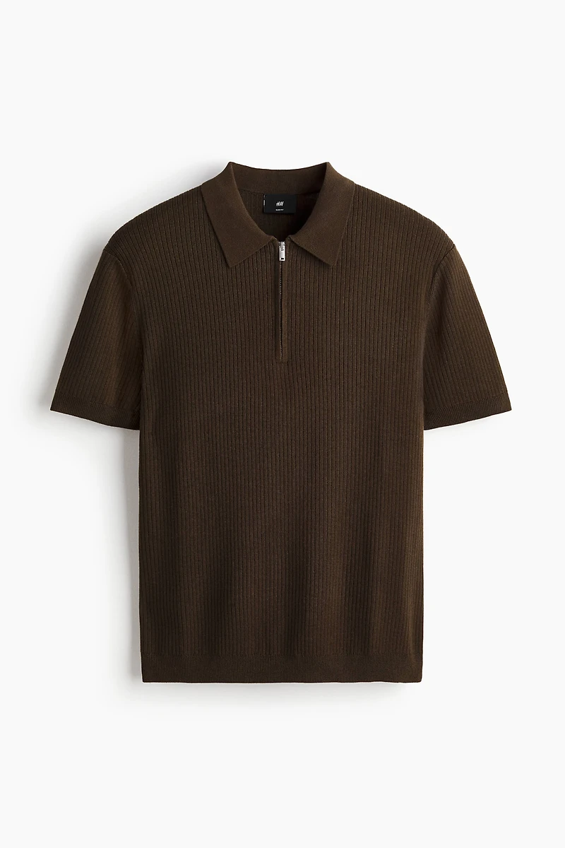 Slim-Fit Half-Zip Polo Shirt