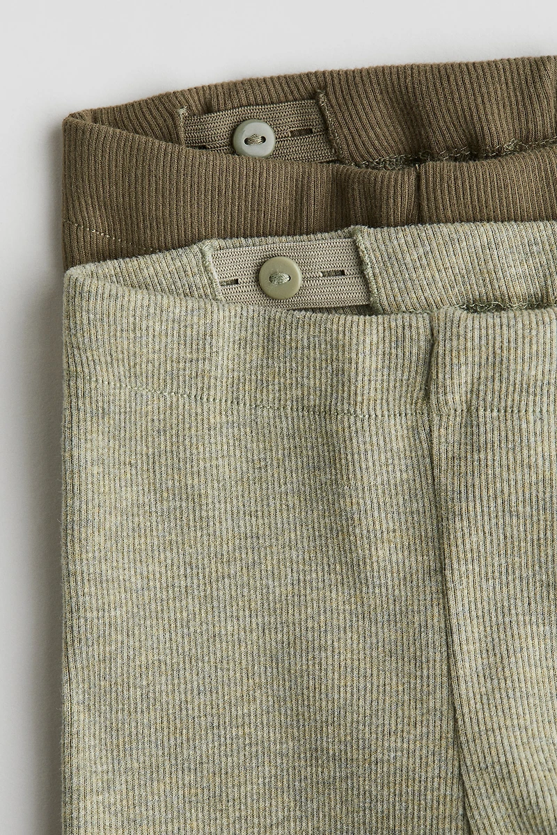 2-pack Ribbed Cotton Leggings