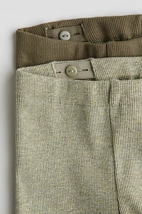 2-pack Ribbed Cotton Leggings