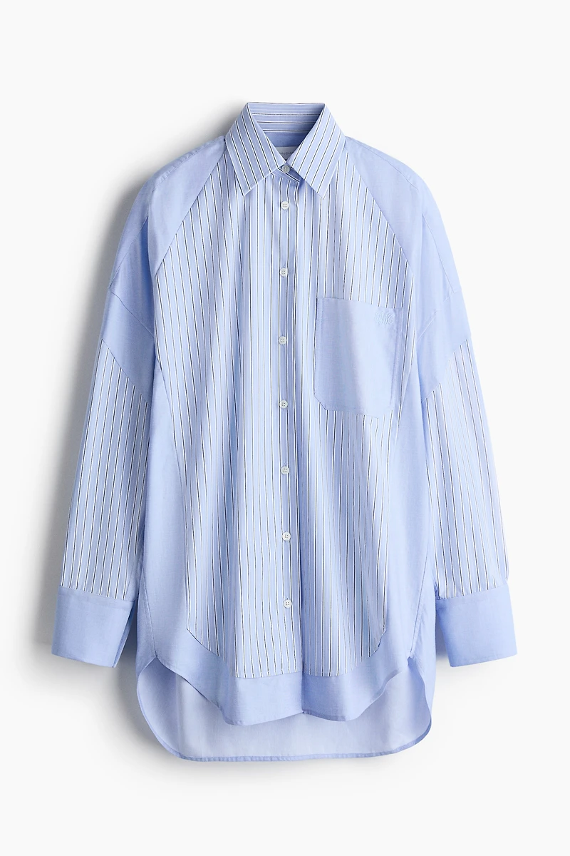 Chemise ample à panneaux en popeline