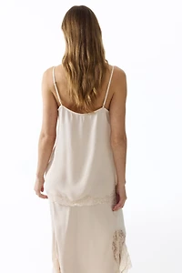 MAMA Lace-Trimmed Camisole Top