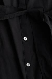 Puff-Sleeved Poplin Dress