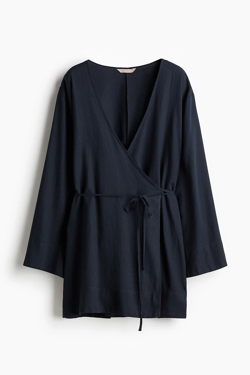 Linen-Blend Robe