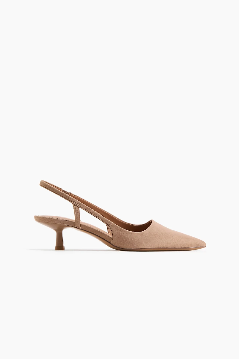 Escarpins à bride arrière avec talon bobine