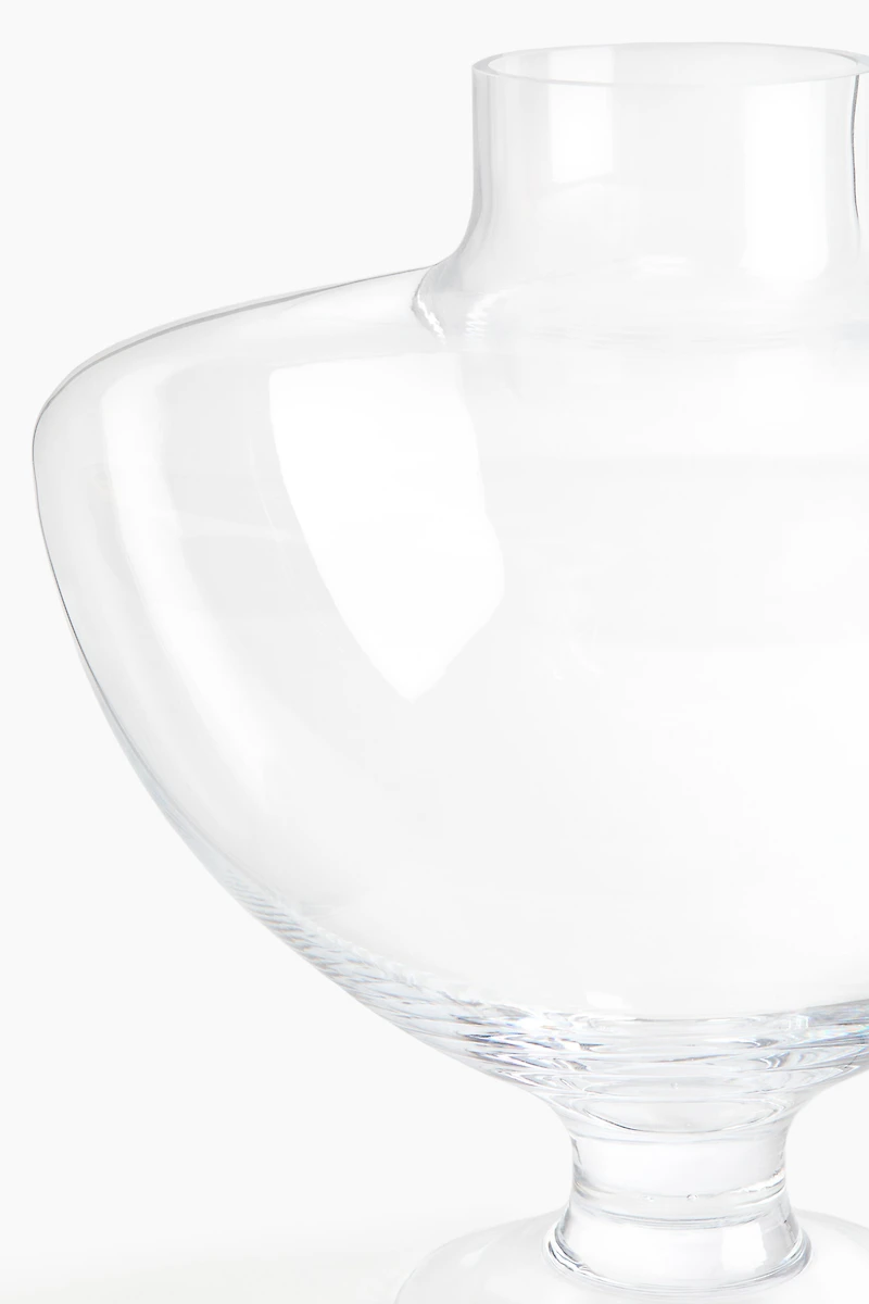 Grand vase en verre sur pied