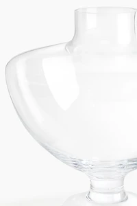 Grand vase en verre sur pied