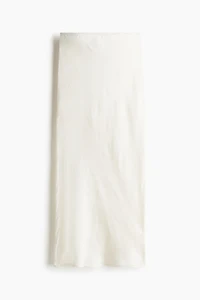 Crinkled Satin Maxi Skirt